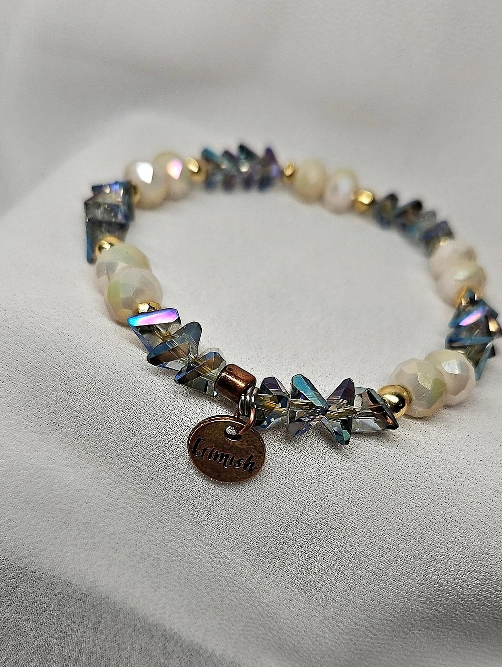 Erimish Stretch Beaded Crystal Charm Bracelet in Multicolor